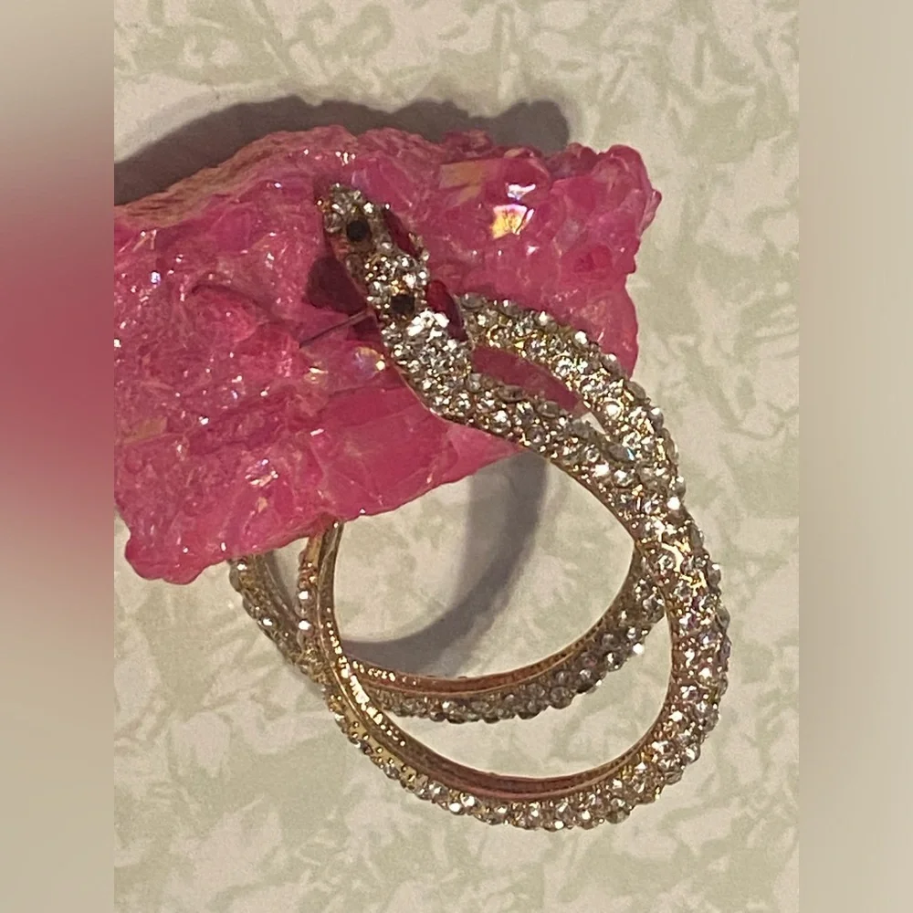 Damaged Snake Rhinestone Earrings for Parts, Repairs or Crafts 💎